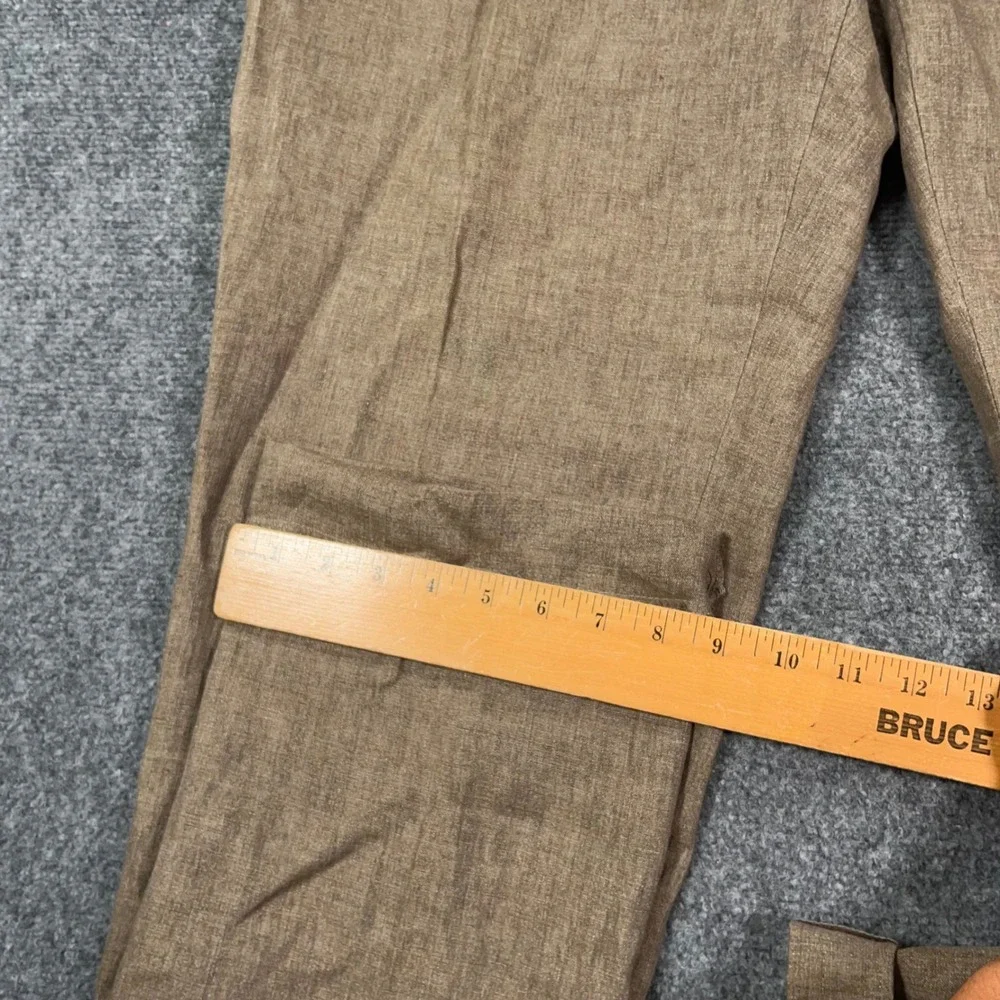 Joseph Abboud Heritage Pants Mens 44 100% Linen Leomaster Italian Brown Unhemmed